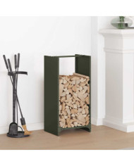 Portant de bois chauffage vert olive 40x30x80 cm | Mobilier & Déco