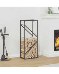 Portant de bois chauffage noir 40x25x100 cm | Mobilier & Déco