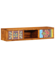 Meuble TV mural multicolore 100x30x22 bois massif d'acacia | Mobilier & Déco