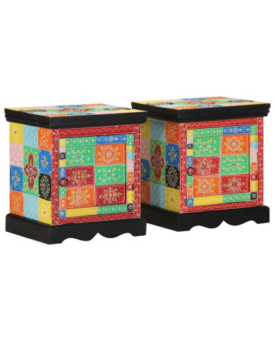 Table de chevet multicolore 2 pcs 40x35x45 cm | Mobilier & Déco