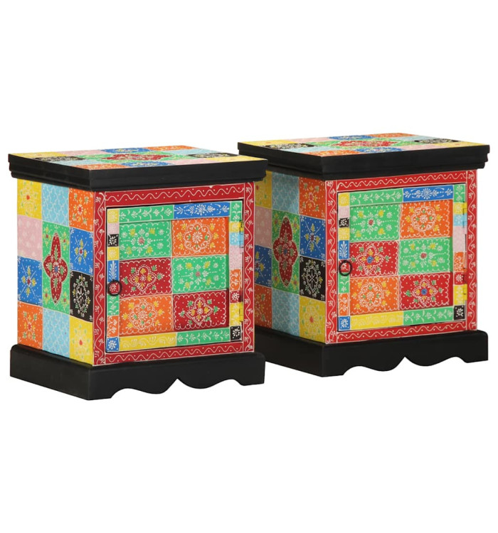 Table de chevet multicolore 2 pcs 40x35x45 cm | Mobilier & Déco