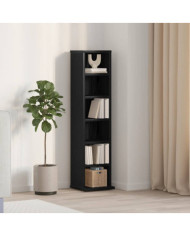 Armoire à CD chêne noir 21x20x88 cm bois d'ingénierie | Mobilier & Déco
