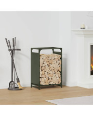 Portant de bois chauffage vert olive 44x28x65 cm | Mobilier & Déco