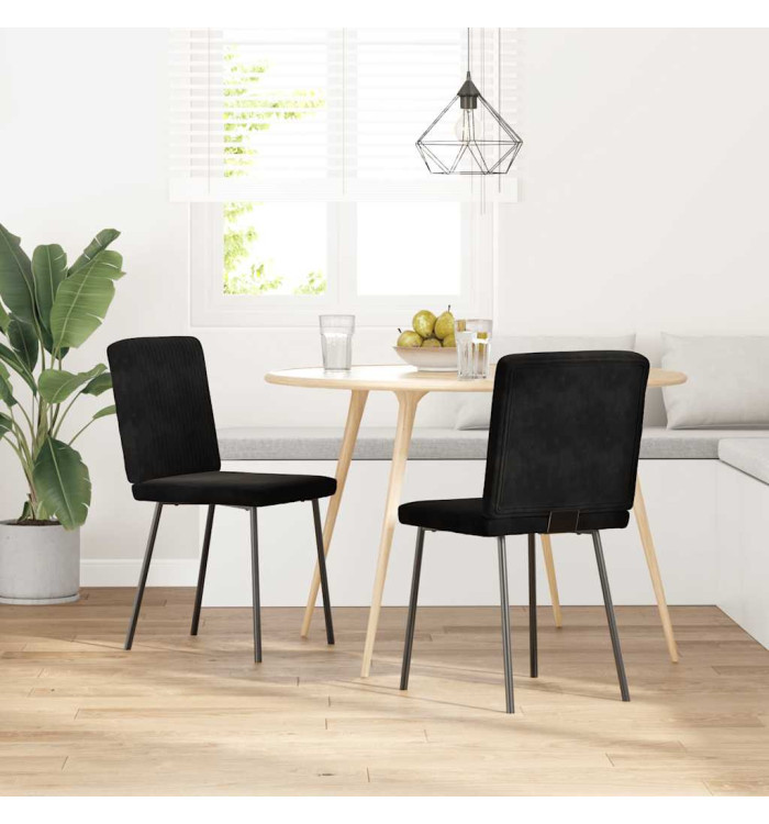 Chaises à manger lot de 2 Noir Velours | Mobilier & Déco