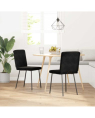 Chaises à manger lot de 2 Noir Velours | Mobilier & Déco