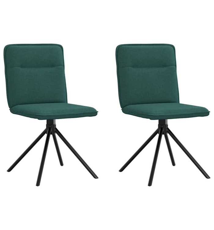 Chaises à manger lot de 2 vert foncé tissu | Mobilier & Déco
