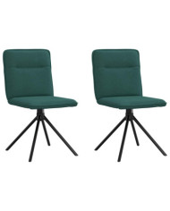 Chaises à manger lot de 2 vert foncé tissu | Mobilier & Déco