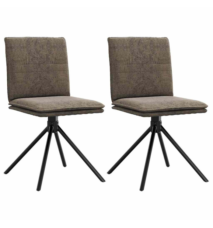 Chaise à manger gris foncé similicuir daim | Mobilier & Déco