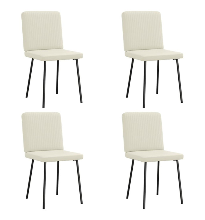 Chaises à manger lot de 4 Crème Velours | Mobilier & Déco
