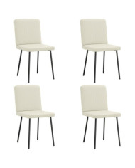 Chaises à manger lot de 4 Crème Velours | Mobilier & Déco