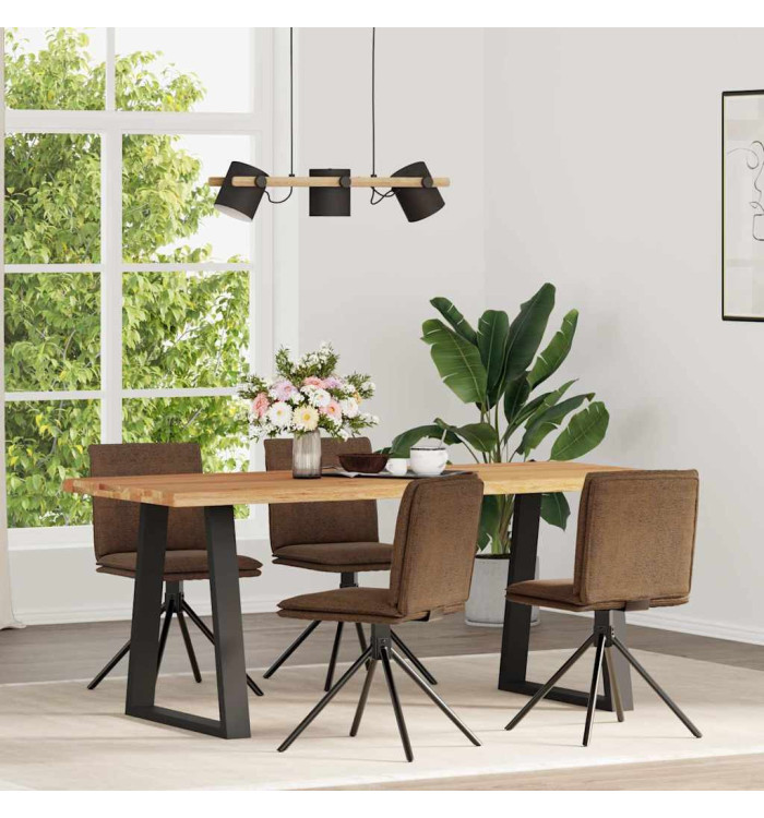 Chaises à manger lot de 4 marron similicuir daim | Mobilier & Déco