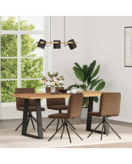 Chaises à manger lot de 4 marron similicuir daim | Mobilier & Déco