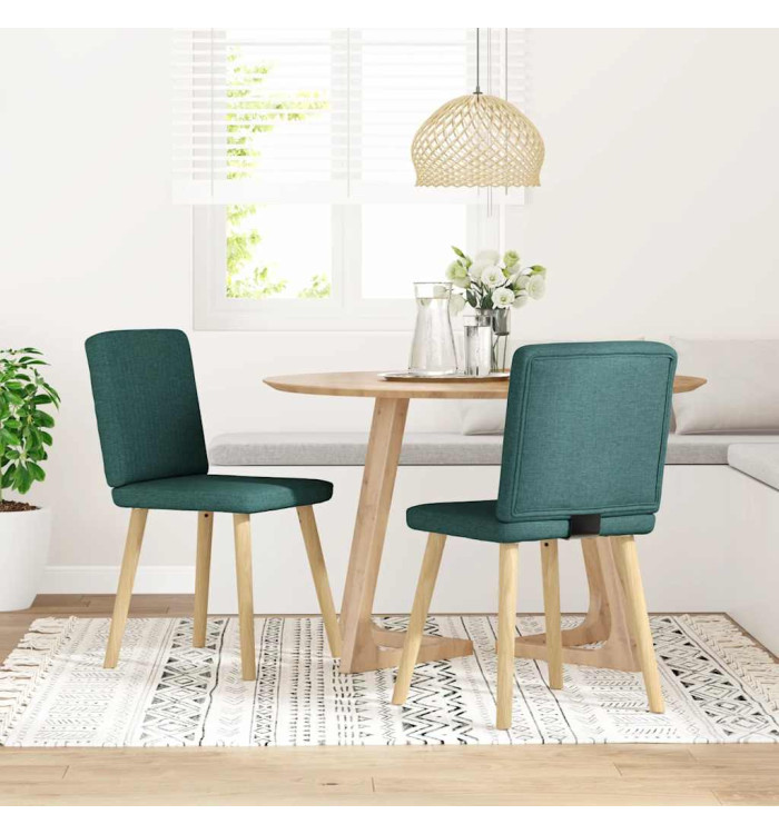Chaises à manger lot de 2 vert foncé tissu | Mobilier & Déco