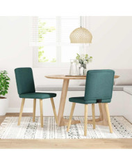 Chaises à manger lot de 2 vert foncé tissu | Mobilier & Déco