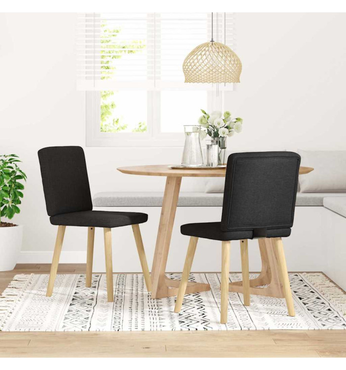 Chaises à manger lot de 2 noir tissu | Mobilier & Déco