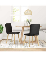 Chaises à manger lot de 2 noir tissu | Mobilier & Déco