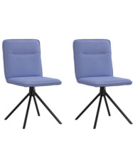 Chaises à manger lot de 2 bleu jean tissu | Mobilier & Déco