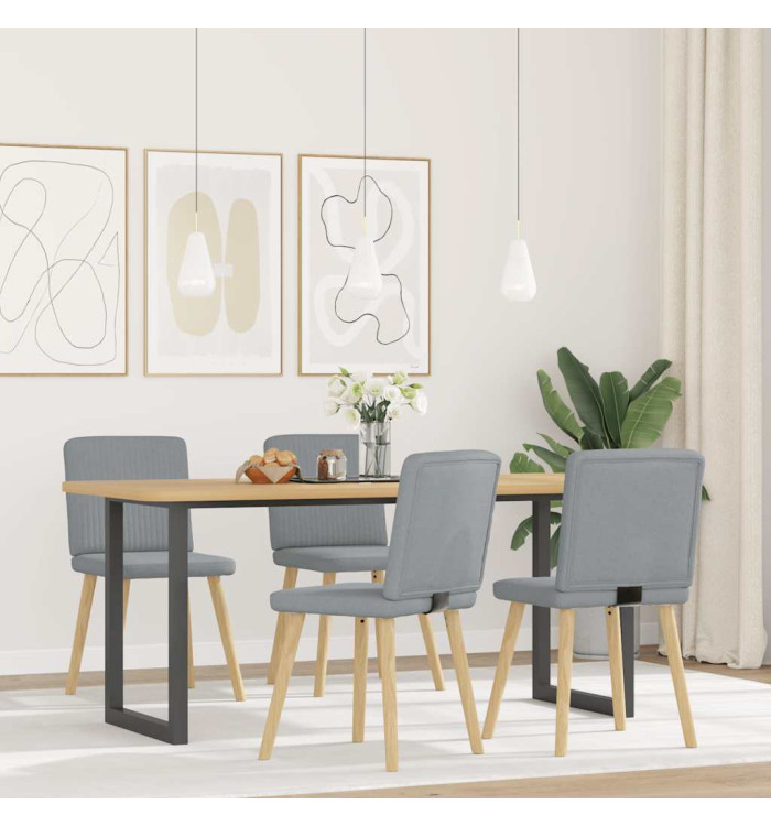 Chaises à manger lot de 4 gris clair tissu | Mobilier & Déco