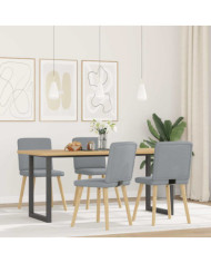 Chaises à manger lot de 4 gris clair tissu | Mobilier & Déco
