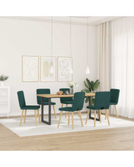 Chaises à manger lot de 6 vert foncé tissu | Mobilier & Déco
