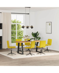 Chaises à manger lot de 6 jaune velours | Mobilier & Déco