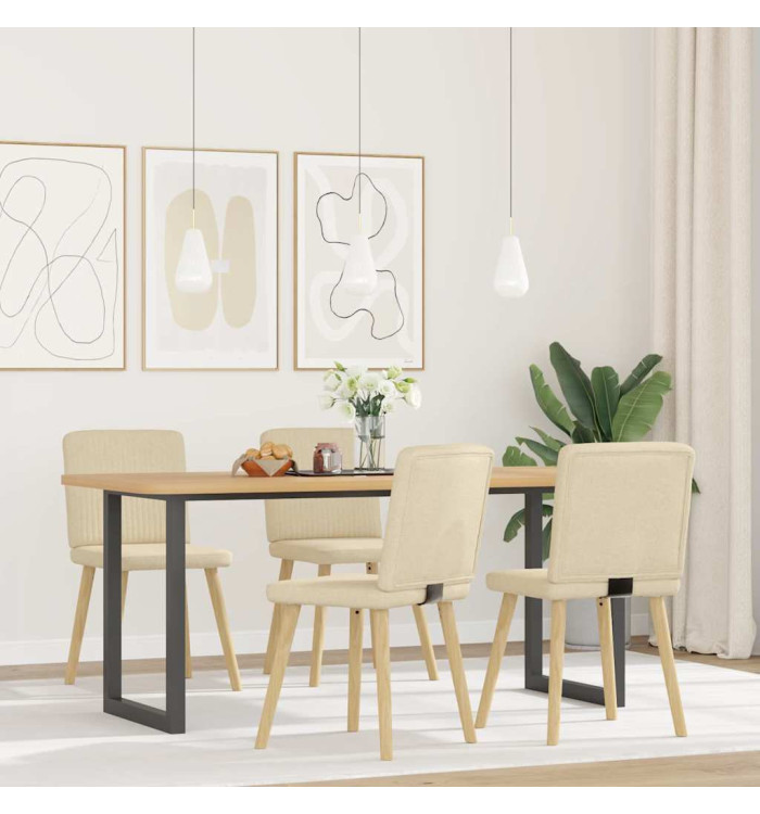 Chaises à manger lot de 4 crème tissu | Mobilier & Déco