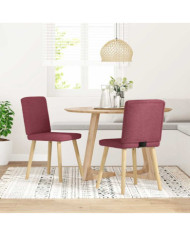 Chaises à manger lot de 2 rouge bordeaux tissu | Mobilier & Déco