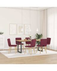 Chaises à manger lot de 6 rouge bordeaux tissu | Mobilier & Déco