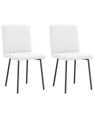 Chaises à manger lot de 2 blanc similicuir | Mobilier & Déco