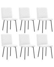 Chaises à manger lot de 6 blanc similicuir | Mobilier & Déco