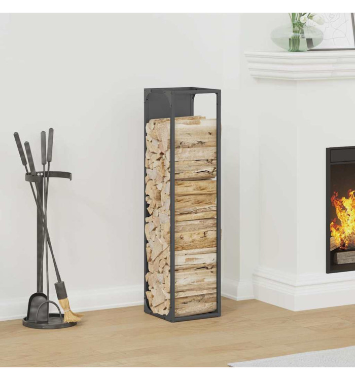 Portant de bois chauffage anthracite 25x25x100 cm | Mobilier & Déco
