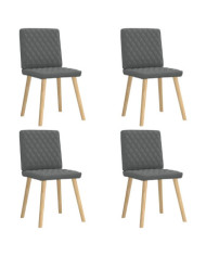 Chaises à manger lot de 4 gris foncé tissu | Mobilier & Déco