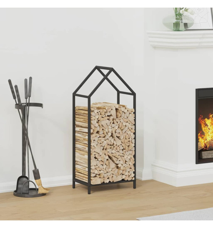 Portant de bois chauffage noir 40x25x90 cm | Mobilier & Déco