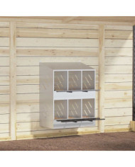 Nichoir de poules avec 6 compartiments métal argenté galvanisé | Mobilier & Déco