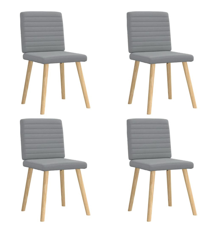 Chaises à manger lot de 4 gris clair tissu | Mobilier & Déco