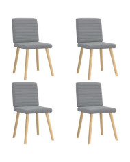 Chaises à manger lot de 4 gris clair tissu | Mobilier & Déco