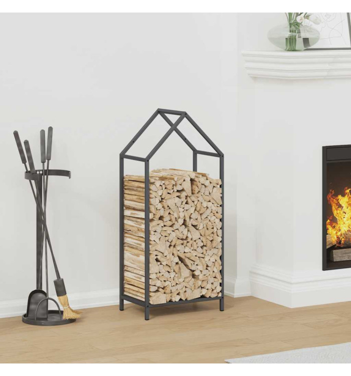 Portant de bois chauffage anthracite 40x25x90 cm | Mobilier & Déco