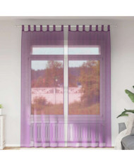 Rideaux en voile avec boucles 2 pcs violet 140x260 cm | Mobilier & Déco