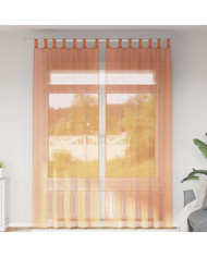 Rideaux en voile avec boucles 2 pcs terre cuite 140x260 cm | Mobilier & Déco