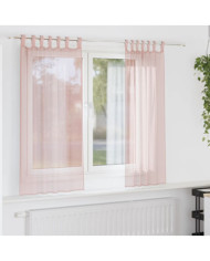 Rideaux en voile avec boucles 2 pcs rose clair 140x140 cm | Mobilier & Déco