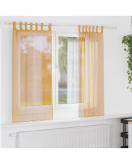Rideaux en voile avec boucles 2 pcs orange 140x140 cm | Mobilier & Déco