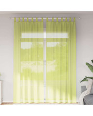 Rideaux en voile avec passants 2 pcs vert pomme | Mobilier & Déco