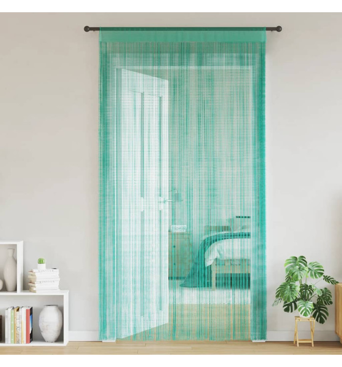 Rideau en fils 2 pcs 140 x 250 cm turquoise | Mobilier & Déco
