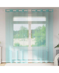 Rideaux en voile avec œillets 2 pcs turquoise | Mobilier & Déco