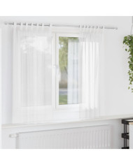 Rideaux en voile avec boucles 2 pcs blanc 140x140 cm | Mobilier & Déco