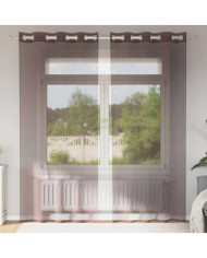 Rideaux en voile avec œillets 2 pcs marron 140x245 cm | Mobilier & Déco