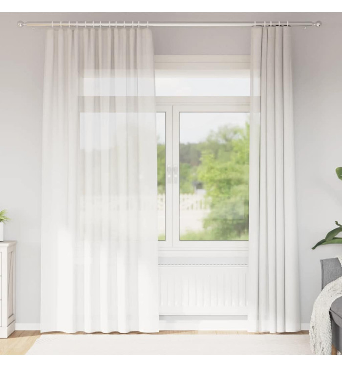 Rideaux en voile avec passe-tringles 2 pcs blanc | Mobilier & Déco