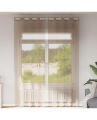 Rideaux en voile avec œillets 2 pcs marron clair | Mobilier & Déco