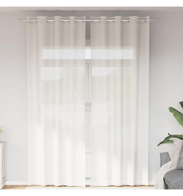Rideaux en voile avec œillets 2 pcs blanc | Mobilier & Déco