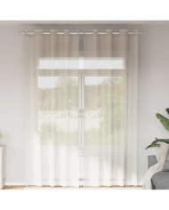 Rideaux en voile avec œillets 2 pcs crème 140x260 cm | Mobilier & Déco